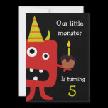 Cute Little Monster Kids Birthday Party Invite