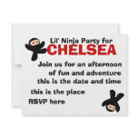 Cute Little Ninjas Personalized Invitation