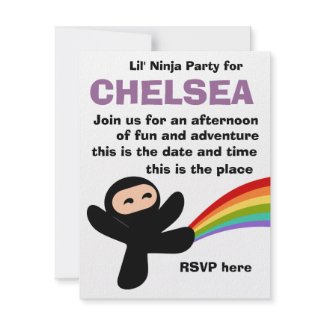 Cute Little Ninjas invitation