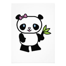 cute little panda bear custom invite