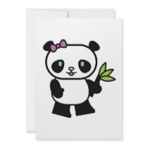 cute little panda bear custom invite