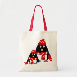Cute Little Penguins. Christmas Gift Bag