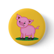 Cute Little Pig Button