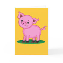 Cute Little Pig Greeting Card