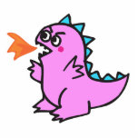 cute little pink fire dragon monster photo cutout