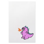 cute little pink fire dragon monster stationery