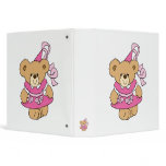 Cute Little Pink Princess Bear Binder