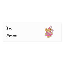 Cute Little Pink Princess Bear business cards by doonidesigns Cute Little Pink Princess Bear business cards