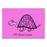 Cute little pink turtle maternity card