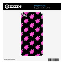 Cute Little Pink Turtle Pattern Decals For iPhone 4