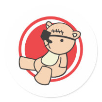 cute little pirate bear stickers