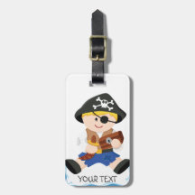 Cute little pirate luggage tag