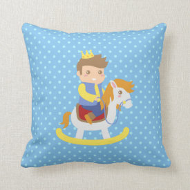Cute Little Prince on Rocking Horse, for boys Pillow