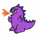 cute little purple fire dragon monster acrylic cut out