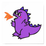 cute little purple fire dragon monster print