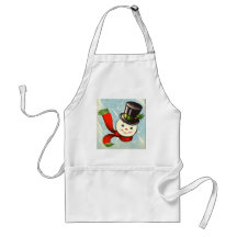 Cute Little Retro Snowman Aprons
