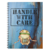 cute little robot spiral note book