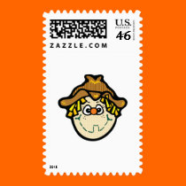 cute little scarecrow face postage