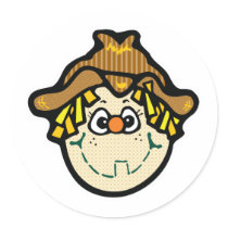 cute little scarecrow face stickers