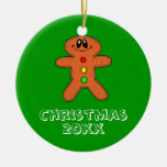Cute Little Smiling Gingerbread Man Christmas Tree Ornaments