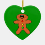 Cute Little Smiling Gingerbread Man Christmas Ornament