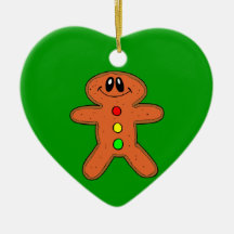 Cute Little Smiling Gingerbread Man Christmas Ornament