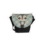 cute little snow day penguin cartoon messenger bags