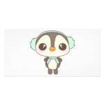 cute little snow day penguin cartoon photo cards