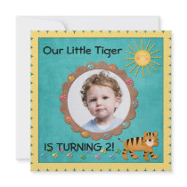 Cute Little Tiger Birthday Party Announcement