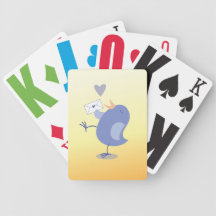 Cute little Tweeter Bird with a letter! Bicycle Card Decks