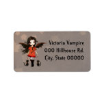Cute Little Vampire and Cats Halloween Personalized Address Labels