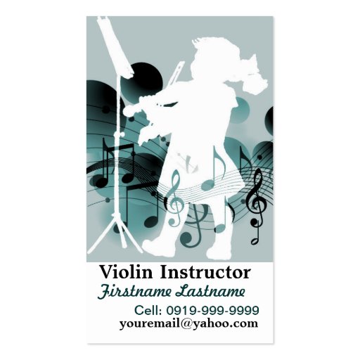 Cute Little Violinist Business Card (front side)