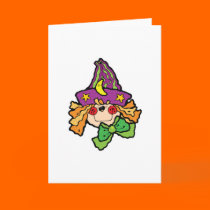 cute little witch girl cards