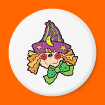 cute little witch girl magnets