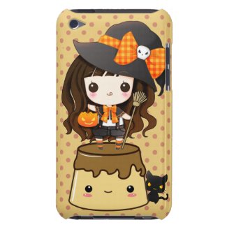 Cute little witch with kawaii flan and black cat casematecase