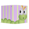 Cute Little Worm and Pastel Stripes Notebook binders
