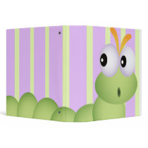 Cute Little Worm and Pastel Stripes Notebook binders