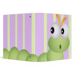 Cute Little Worm and Pastel Stripes Notebook Vinyl Binder