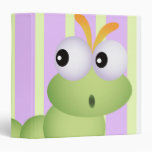 Cute Little Worm and Pastel Stripes Notebook binders