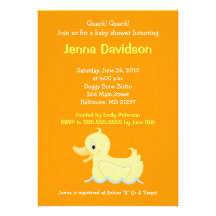 Cute Little Yellow Duck Baby Shower Invitation