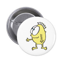 cute little yellow monster button