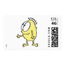 cute little yellow monster stamps