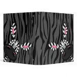 Cute Little Zebra Black Binder