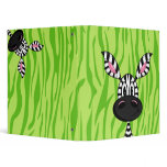 Cute Little Zebra Green Binder