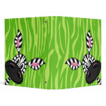 Cute Little Zebra Green Binder