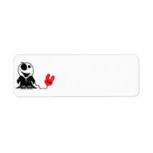 cute little zombie dude with dead balloon custom return address labels