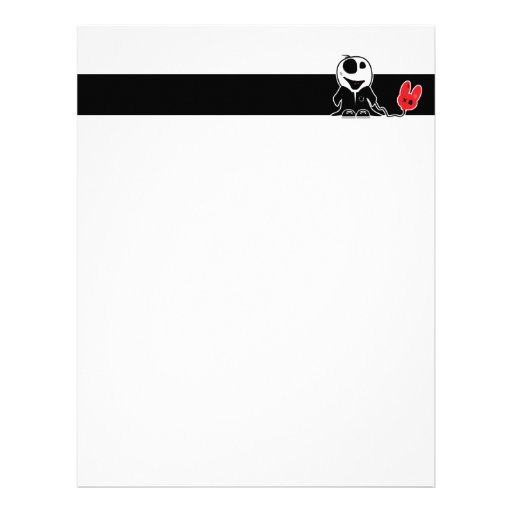 cute little zombie dude with dead balloon personalized letterhead