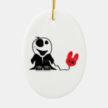 cute little zombie dude with dead balloon ornaments