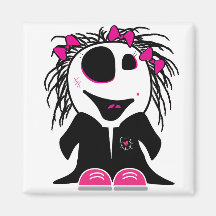 cute little zombie girly fridge magnets