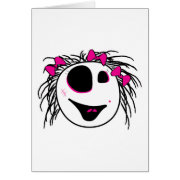 cute little zombie girly head card
